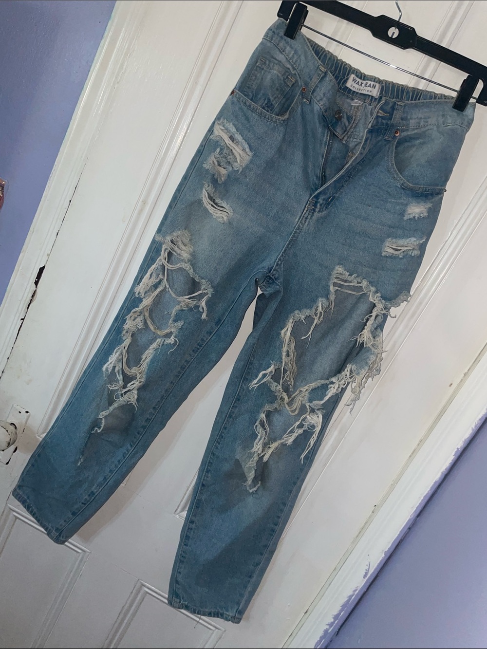 Wax Jean Light Blue Distressed Ripped Women’s Jeans